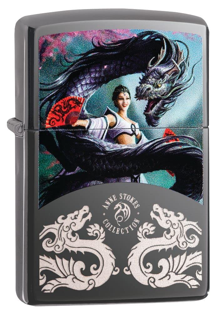 Zippo Lighter - Personalized Customize Message Engrave on Backside for Dragon Windproof Lighter Gold Plate Armor 29265
